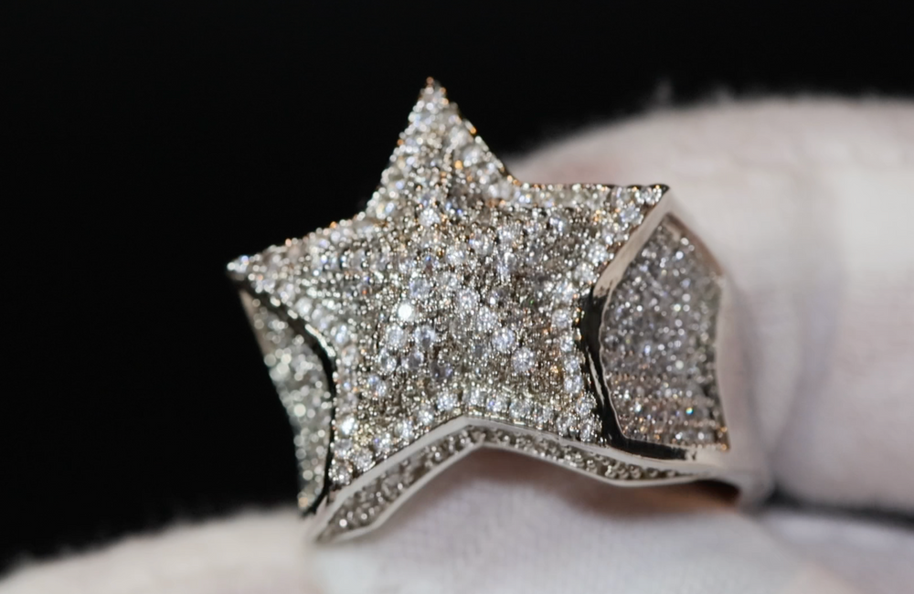 mens diamond star ring