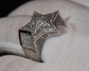 Iced out ring | Star Ring | Diamond Star Ring | Star Shaped ring | Star Rings | Iced Out Star Ring