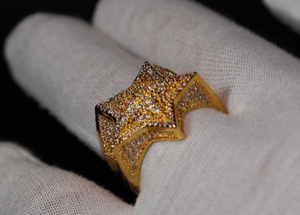 Iced Out Star Ring | Star Ring | Diamond Star Ring | Star Shaped ring | Iced Out Star Ring | Gold Iced Out Star Ring | Big Star Ring