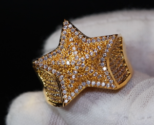 Iced Out Star Ring | Star Ring | Diamond Star Ring | Star Shaped ring | Iced Out Star Ring | Gold Iced Out Star Ring | Big Star Ring