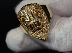 Iced out ring | Lion Ring | Diamond Lion Ring | Leo ring | Lion rings | Iced Out Lion Ring | Sphinx ring | Mens Gold Ring | Big Gold Ring