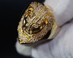 Iced out ring | Lion Ring | Diamond Lion Ring | Leo ring | Lion rings | Iced Out Lion Ring | Sphinx ring | Mens Gold Ring | Big Gold Ring