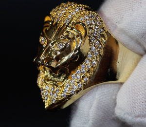 Iced out ring | Lion Ring | Diamond Lion Ring | Leo ring | Lion rings | Iced Out Lion Ring | Sphinx ring | Mens Gold Ring | Big Gold Ring