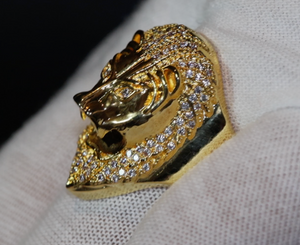 Iced out ring | Lion Ring | Diamond Lion Ring | Leo ring | Lion rings | Iced Out Lion Ring | Sphinx ring | Mens Gold Ring | Big Gold Ring