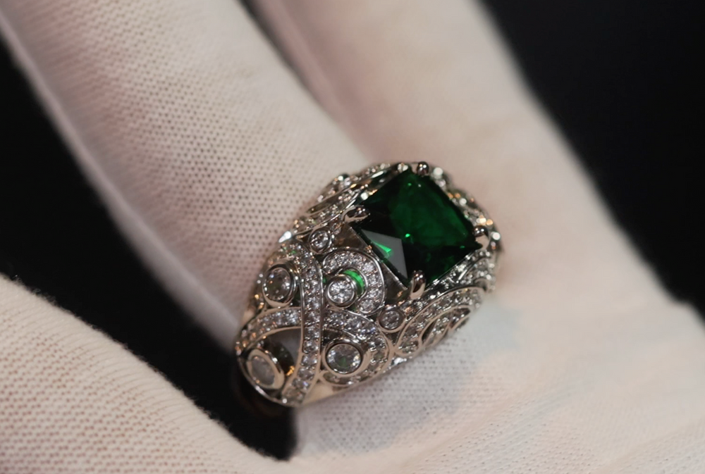 Green Diamond Ring