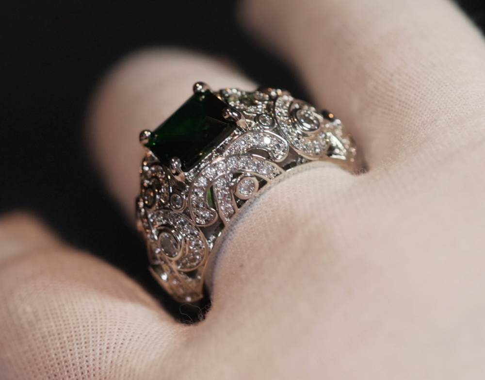 Green Diamond Ring