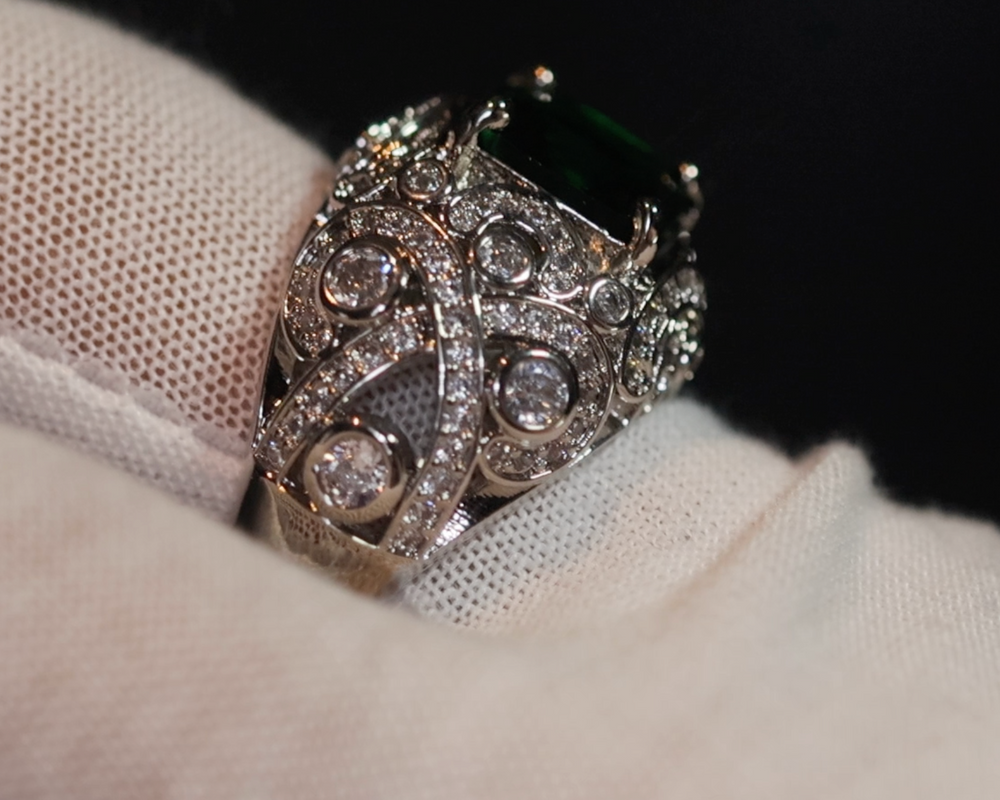 Green Diamond Ring