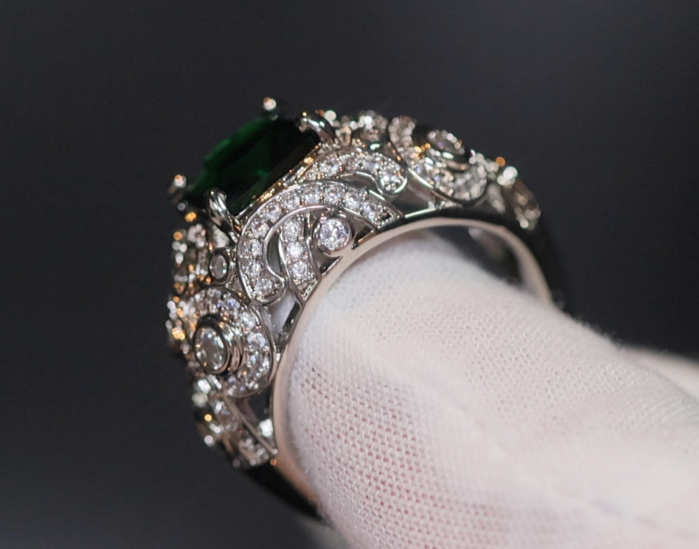 Green Diamond Ring