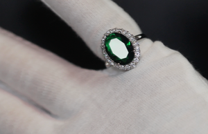 Green Diamond Ring, Emerald green oval diamond ring