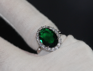 Green Diamond Ring, Emerald green oval diamond ring