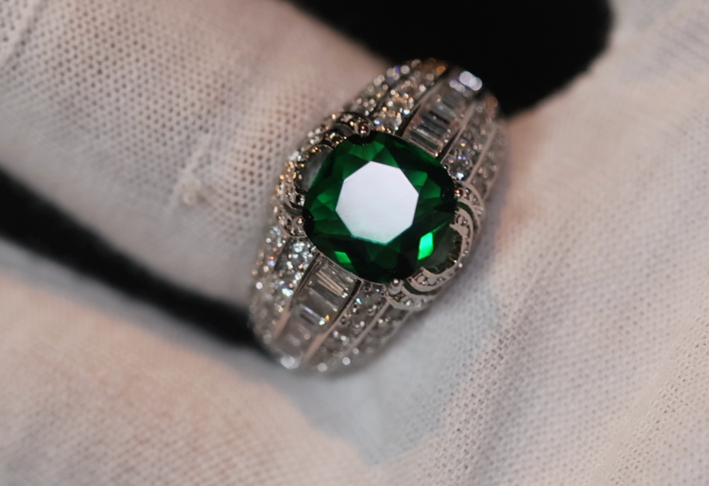 Green Diamond Ring | Emerald Green Diamond Ring | Iced Out Ring | Green Engagement Ring | Green Engagement Ring | Big Diamond Ring