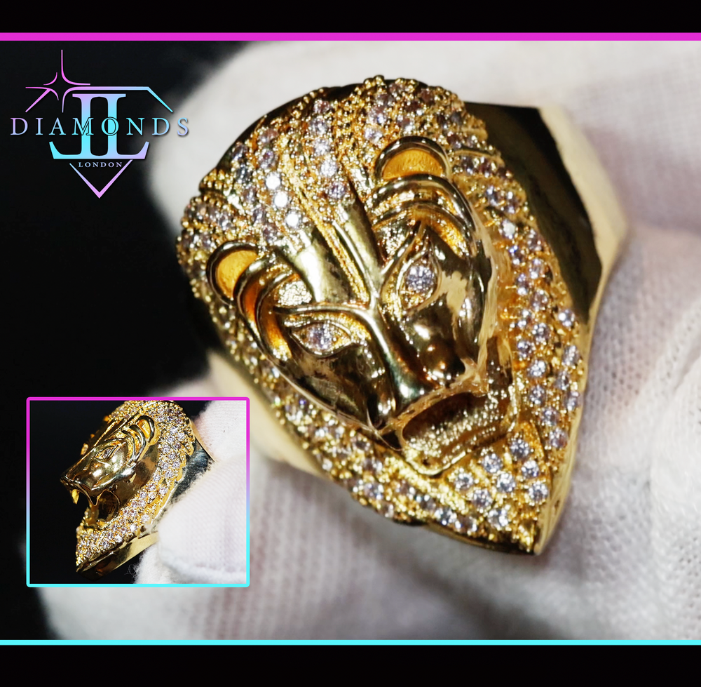 Iced Out Lion Ring