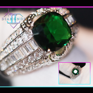 Mens green diamond ring,