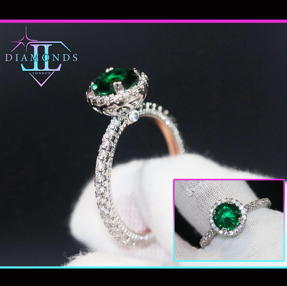 Green Diamond Engagement Ring