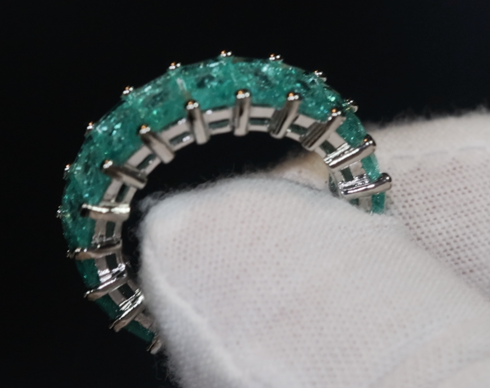 Eternity Ring | Green Diamond Ring | Green Diamond Engagement Rings | Friendship Ring | Baguette Ring | Womens Eternity  Ring | Tennis Ring