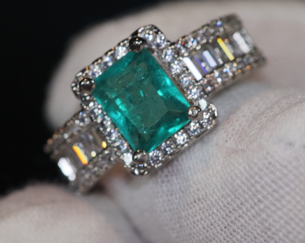 
            
                Load image into Gallery viewer, Aquamarine Ring | Aquamarine Engagement Ring | Blue Diamond Ring | Tourmaline Ring
            
        
