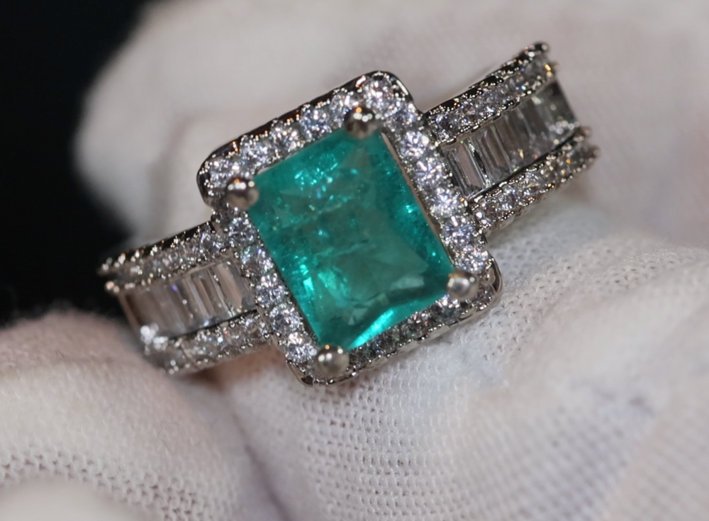 
            
                Load image into Gallery viewer, Aquamarine Ring | Aquamarine Engagement Ring | Blue Diamond Ring | Tourmaline Ring
            
        