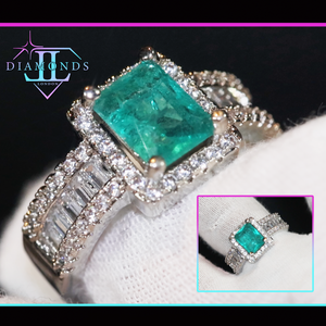 Aquamarine Diamond Ring