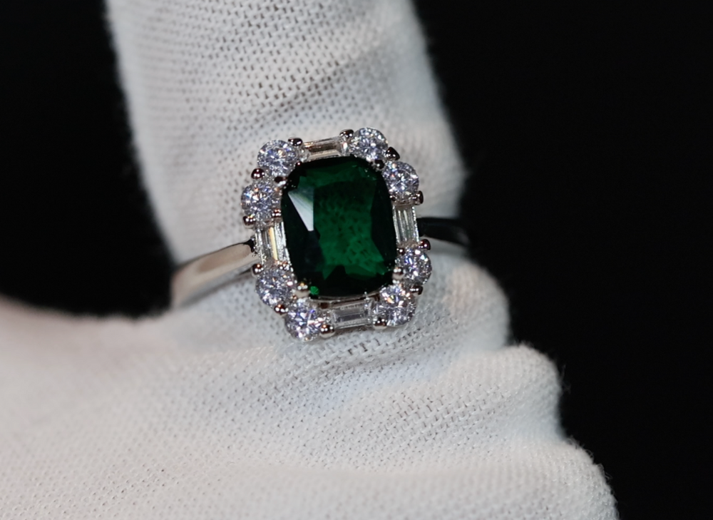 Green Diamond Engagement Ring