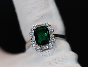 Green Diamond Engagement Ring