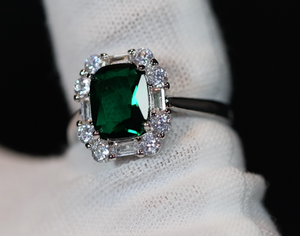 Green Diamond Engagement Ring