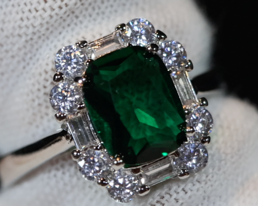 Green Diamond Engagement Ring