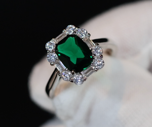 Green Diamond Engagement Ring