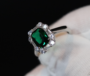 Green Diamond Engagement Ring