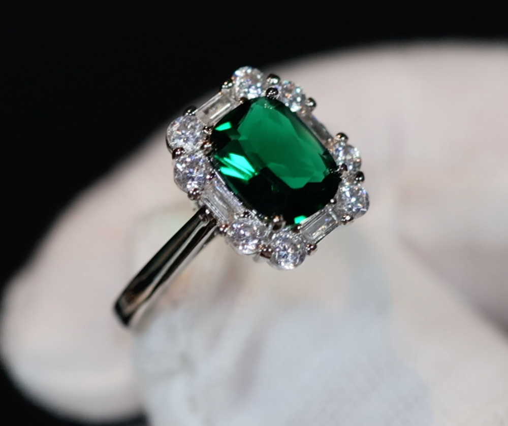 Green Diamond Engagement Ring