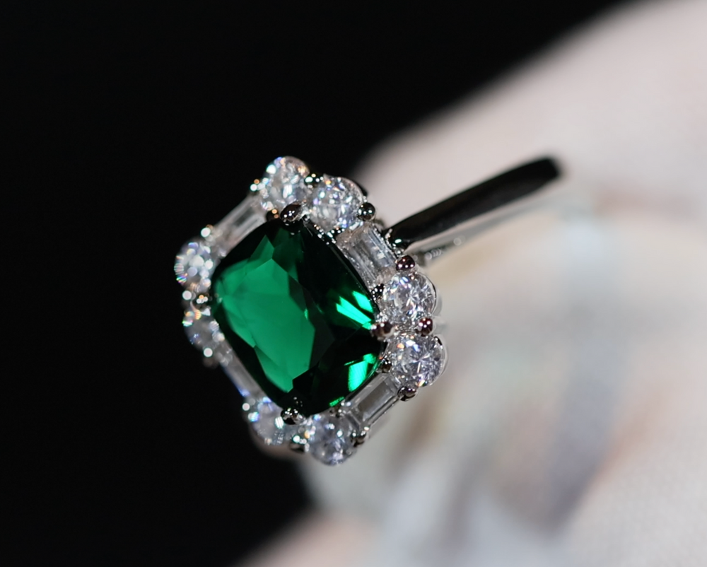 Green Diamond Engagement Ring