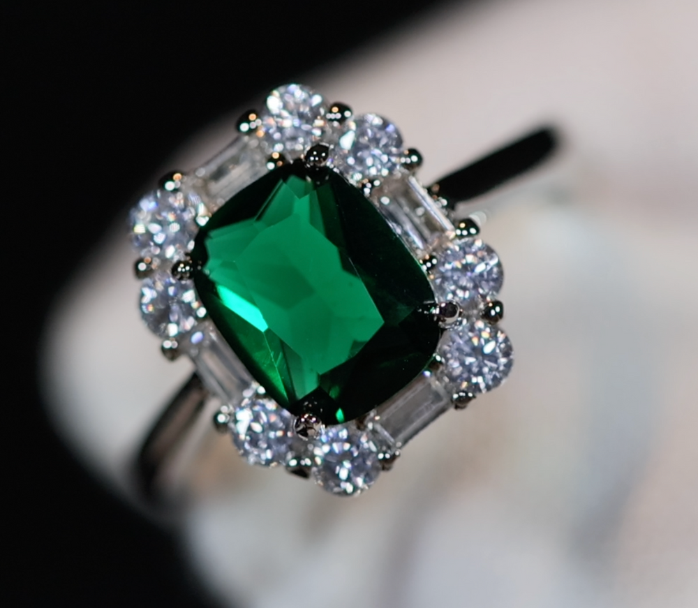 Green Diamond Engagement Ring