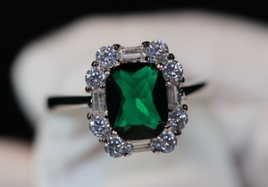 Green Diamond Engagement Ring