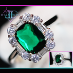 Emerald green diamond ring