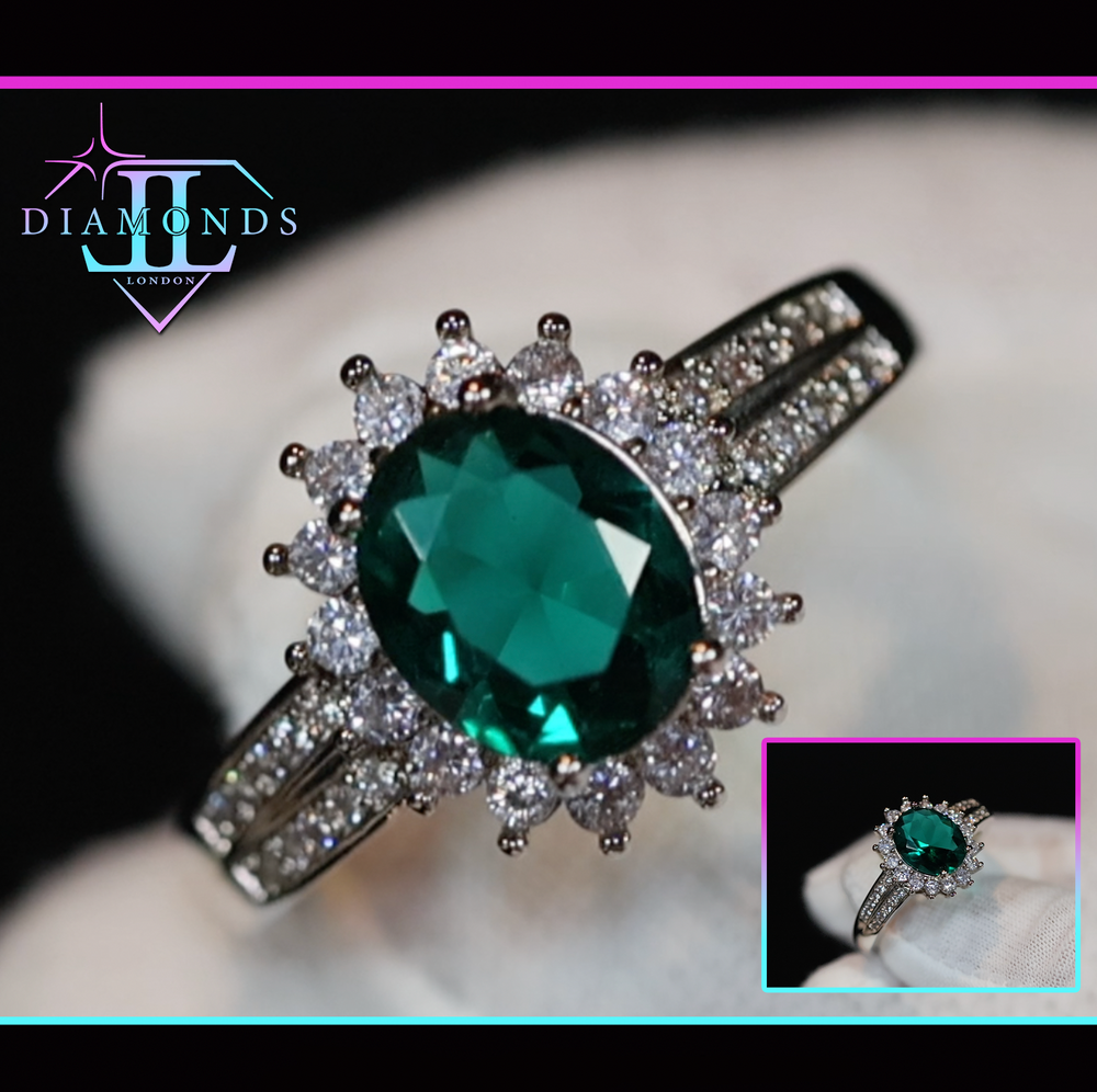 Emerald Green Diamond Ring | Green Diamond Ring