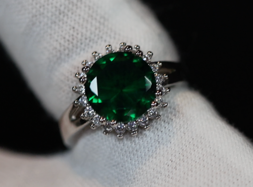 Green Diamond Engagement Ring