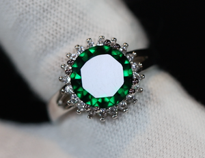 Green Diamond Engagement Ring