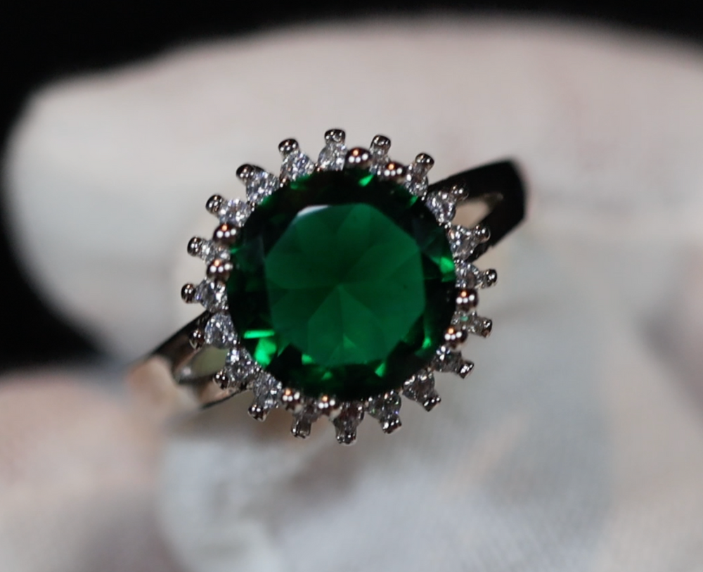 Green Diamond Engagement Ring