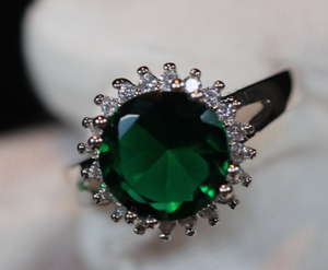 Green Diamond Engagement Ring