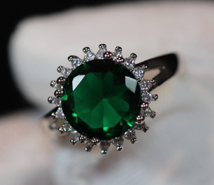 Green Diamond Engagement Ring