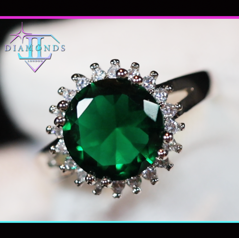 Green Diamond Engagement Ring