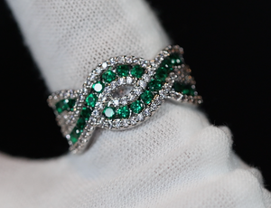 Mens green diamond ring