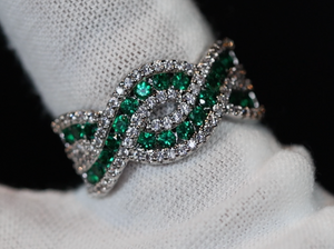 Mens green diamond ring