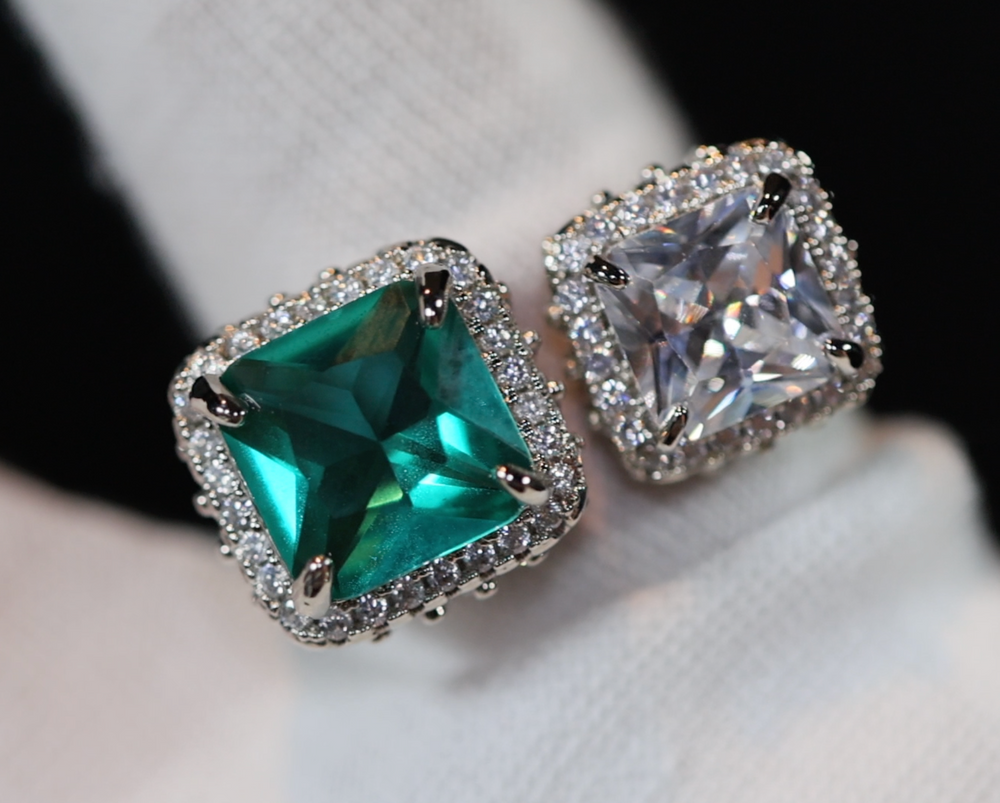 Engagement Ring | Green Diamond Ring | Womens Promise Ring |  Aquamarine Engagement Ring | Green Engagement Ring | Tourmaline Ring | Ring