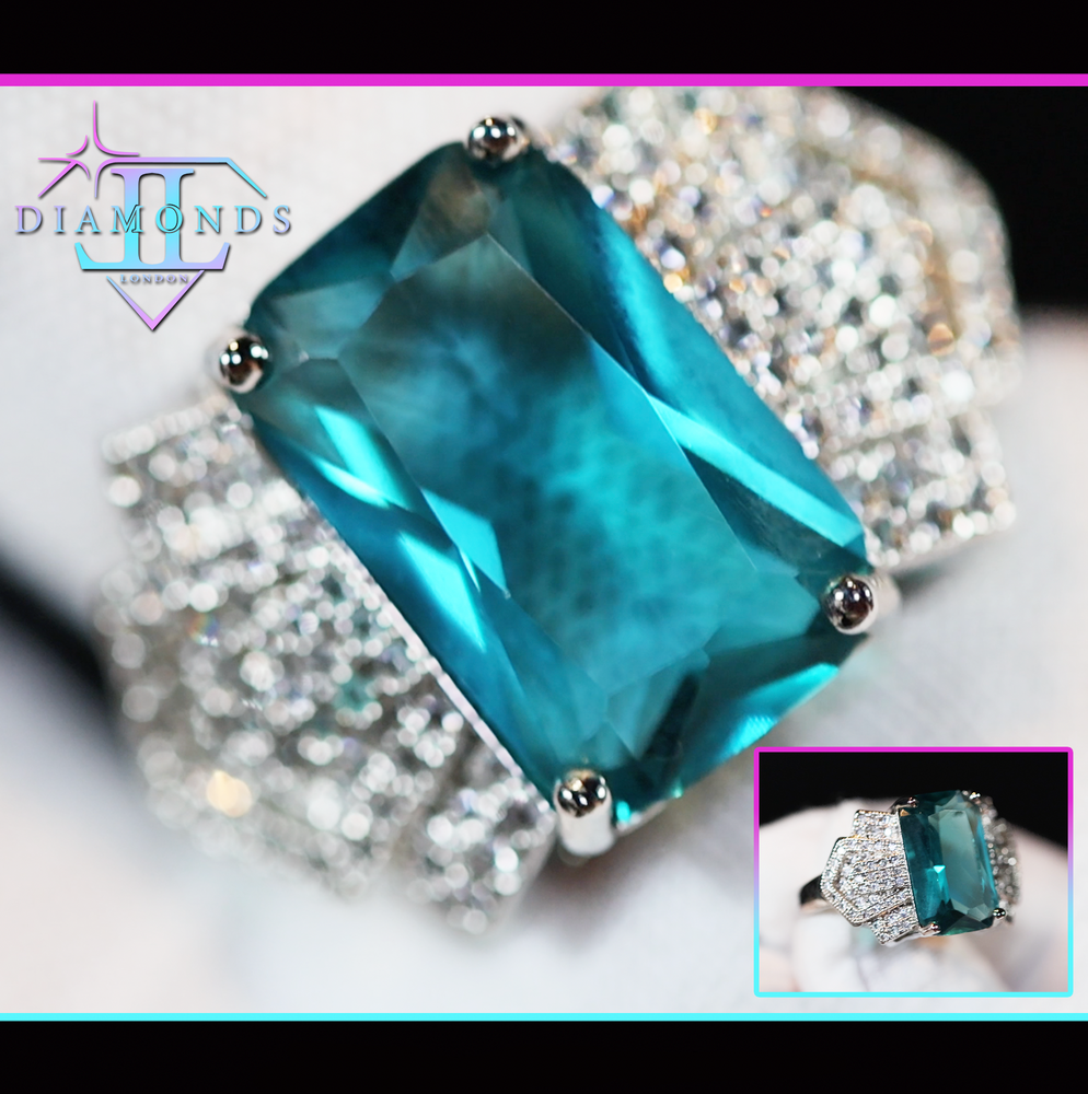 Aquamarine Green Ring