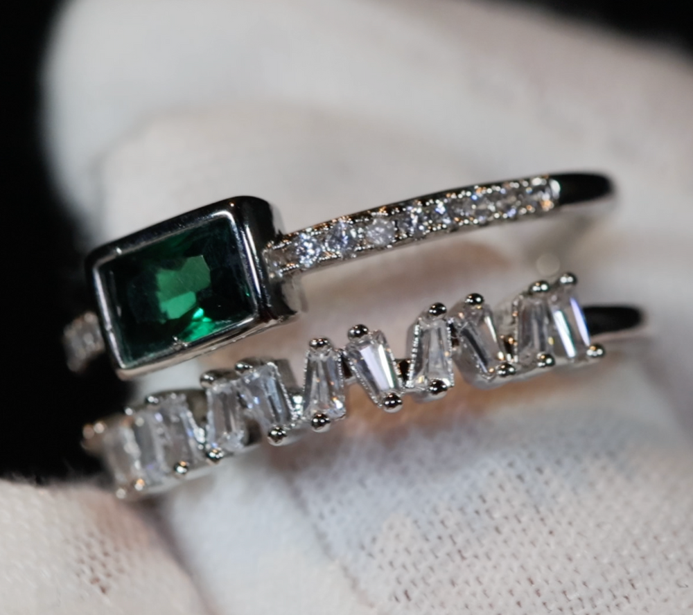 Green Diamond Engagement Ring