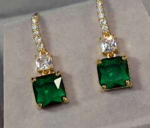 Green Diamond Earrings | Womens Diamond Green Earrings