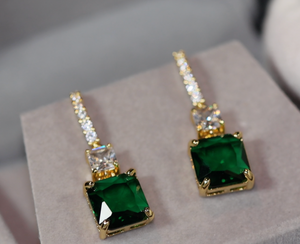 Green Diamond Earrings | Womens Diamond Green Earrings