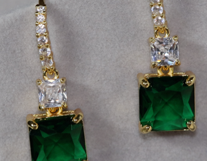 Green Diamond Earrings | Womens Diamond Green Earrings