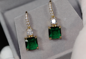 Green Diamond Earrings | Womens Diamond Green Earrings