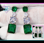 Womens green diamond earrings